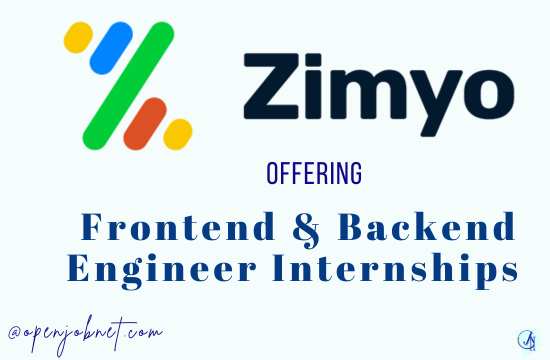 Zimyo Frontend and Backend Engineer Internships Zimyo Frontend and Backend Engineer Internships
