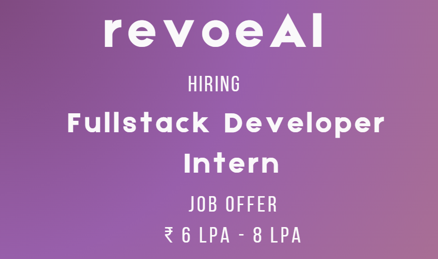 Fullstack Developer Internship at revoeAI