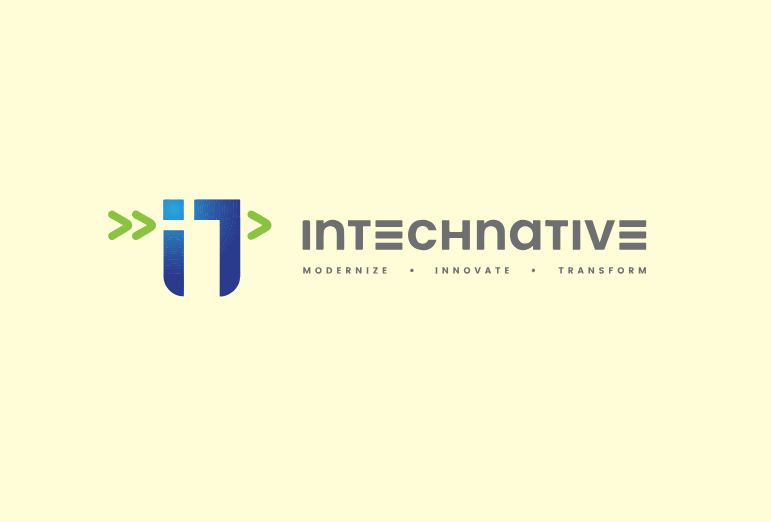 Logo with text and arrows design